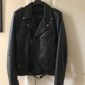 Wilsons Leather Black Biker Jacket